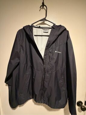 Columbia Men's Navy Hooded Windbreaker Jacket